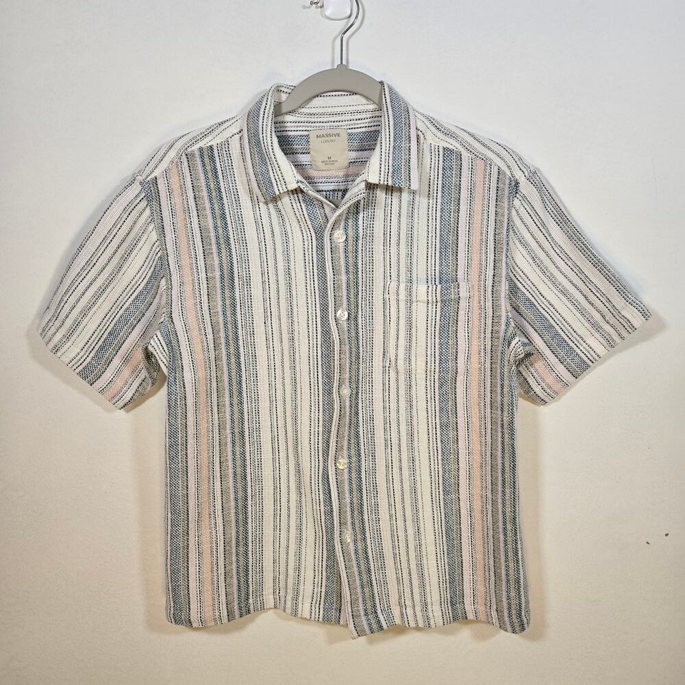 Massive Luxury Woven Striped Men's Shirt. SIze Medium
